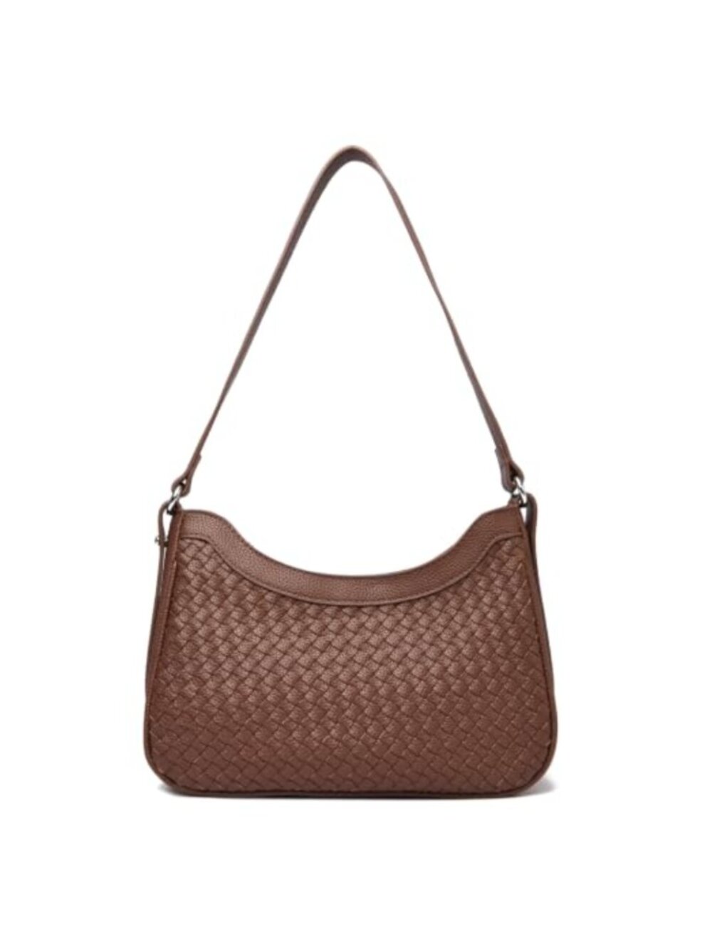 Woven Faux Leather Hobo Shoulder Bag Adjustable Strap
